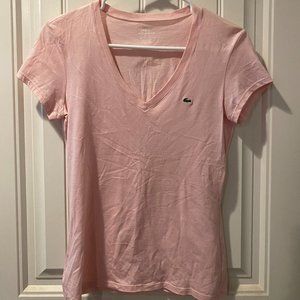 Lacoste short sleeve pink tee